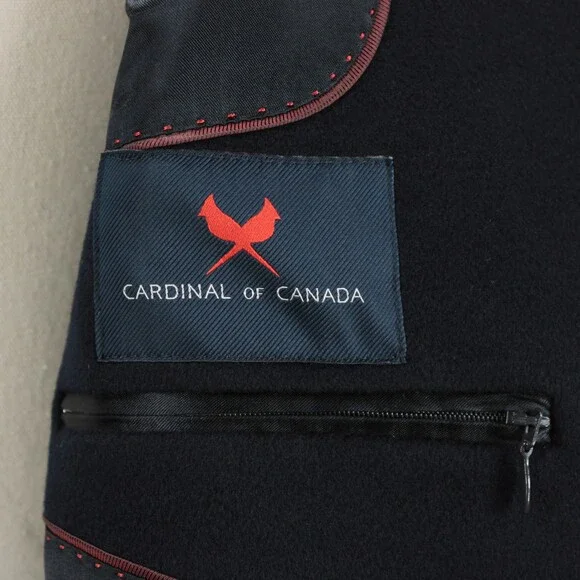 Cardinal of Canada NWT Top Coat Size 48R in Solid Navy Blue 100% Cashmere